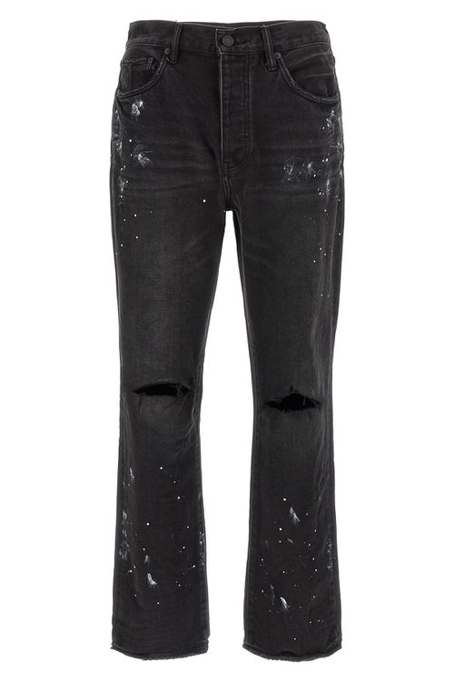 'P011 Knee Slit Paint' Jeans