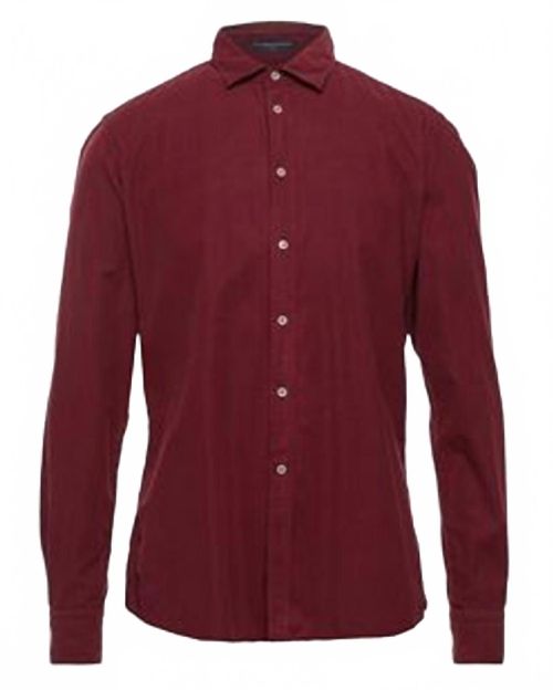 Men's Long Sleeves Shirt In Burgundy