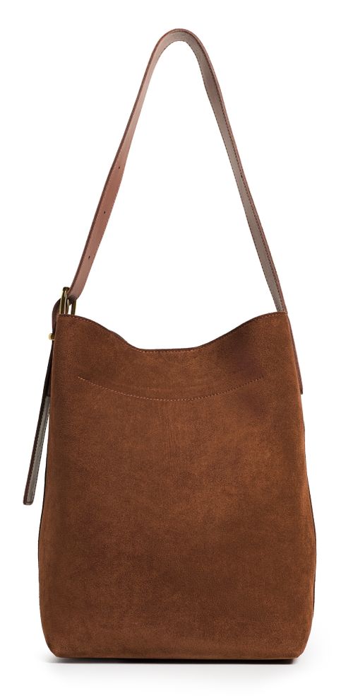 Suede Essentials Bucket Tote Soft Mahogany One Size
