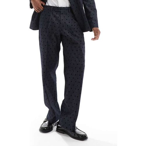 Viggo Tailoring Mens eriksen suit trousers in denim heart co-ord - Blue - 28W