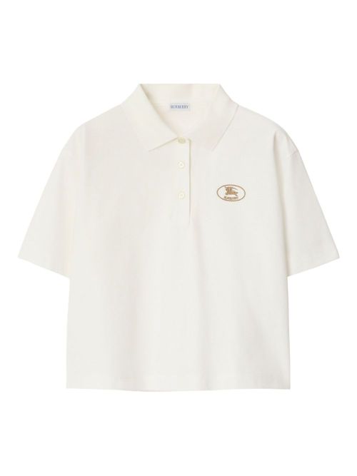 Burberry cropped cotton polo shirt - White