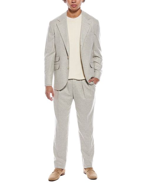 2Pc Wool & Silk-Blend Suit With Pleated Pant
