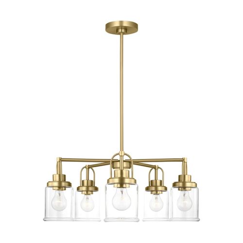 Satin Brass Chandelier from the Anders Collection