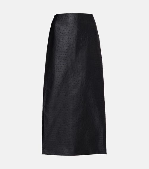 Róhe Embossed high-rise midi skirt