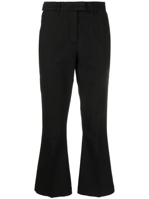 Flared cropped trousers - Black
