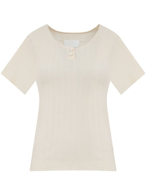Button-placket T-shirt - Neutrals