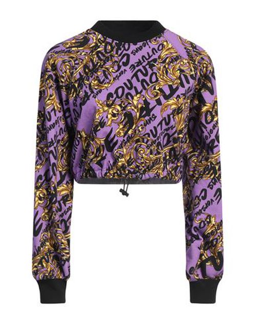 Versace Jeans Couture Woman Sweatshirt Purple Size L Cotton, Elastane