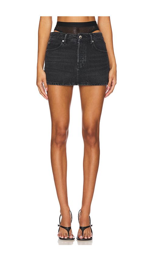 Alexander Wang Mini Skirt Prestyle Hotfix Mesh Undie in Black.  28. Also in