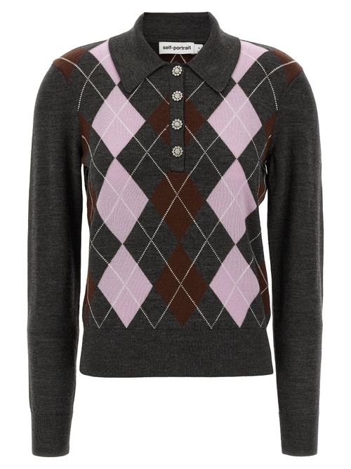 Grey Argyle Lightweight Sweater