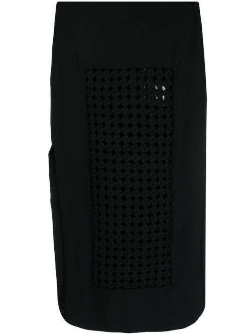 Woven midi skirt - Black