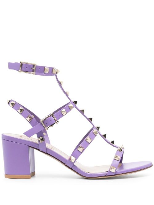 Rockstud 60mm ankle strap sandals - Purple