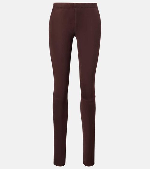 Carolyn mid-rise suede leggings