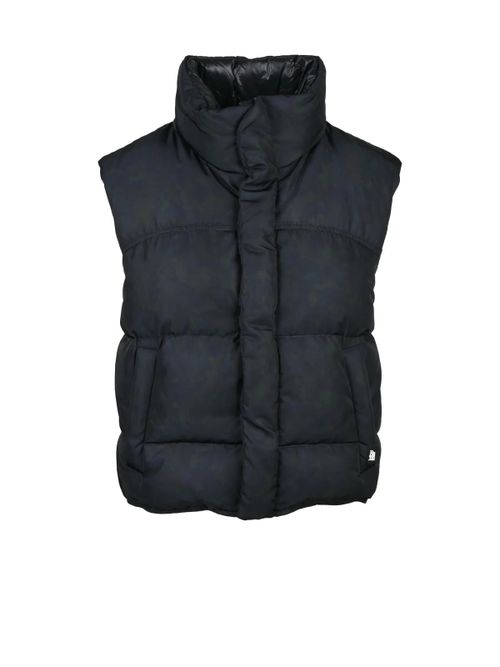 Black-Green Polyester Orange Fant Down Vest