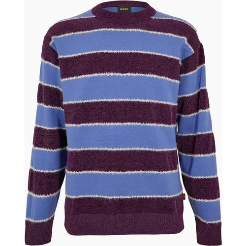 Hugo Boss Men's Mens knitted Sweater - Medium Purple