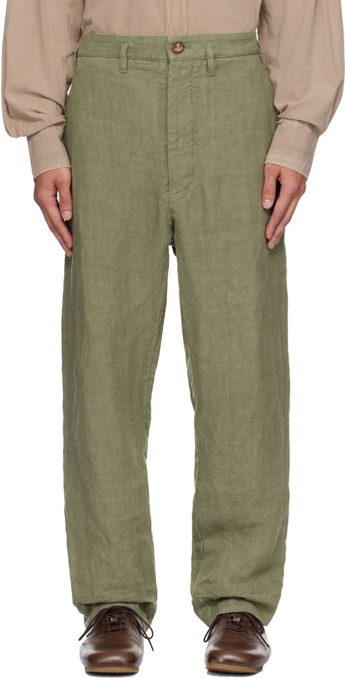 Khaki Cropped Cruise Trousers