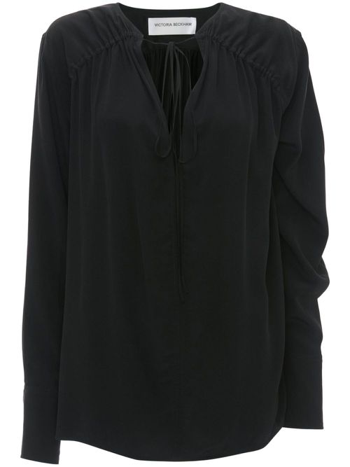 Gathered-detail blouse - Black