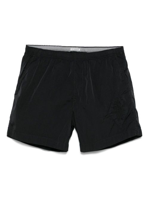 C.P. Company logo-embroidered swim shorts - Black