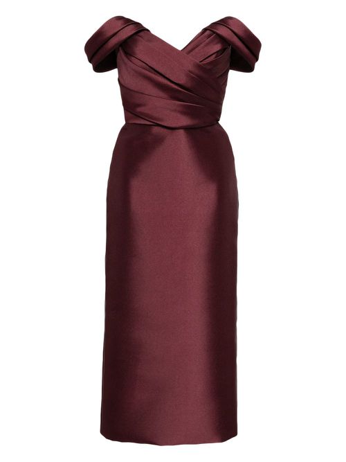 Amsale off-the-shoulder cocktail dress - Red