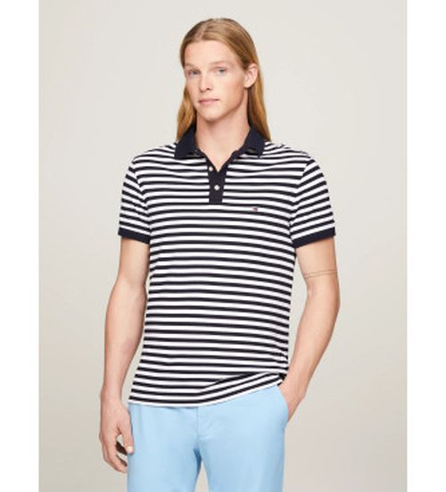 Tommy Hilfiger for man. MW0MW17771 1985 navy slim fit polo shirt (L), Casual, Cotton, Short sleeve