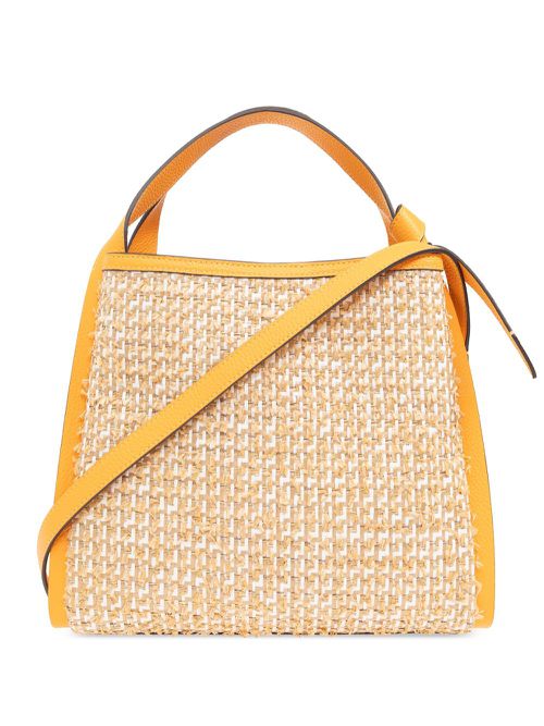 Medium Knott tweed leather bag - Neutrals