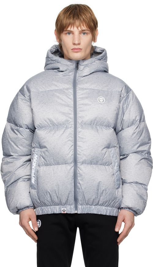 AAPE by A Bathing Ape Gray 'AAPE NOW' Down Jacket