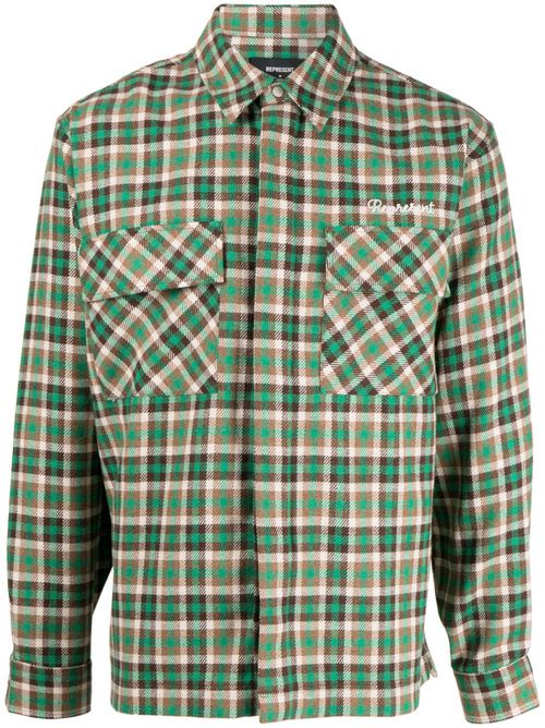 Plaid-check print shirt - Green