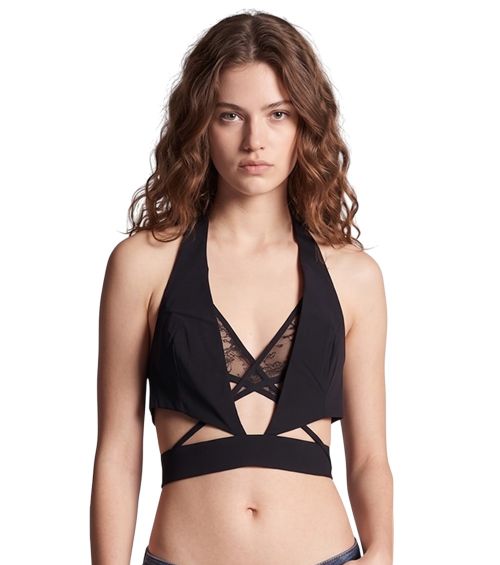 Black Halter Neck Top