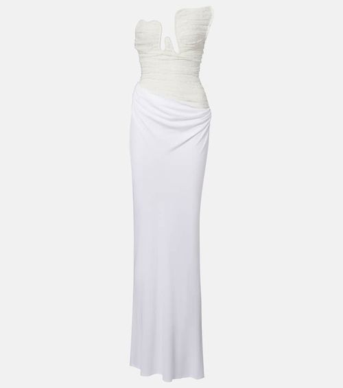 Salacia ruched lace and jersey gown