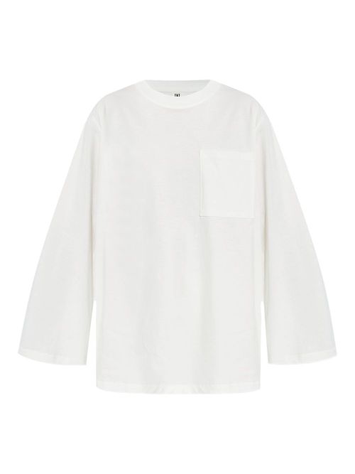 Fayeh long-sleeve pocket T-shirt - White