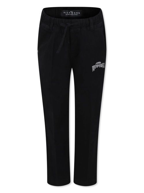 Logo-embroidered trousers - Black