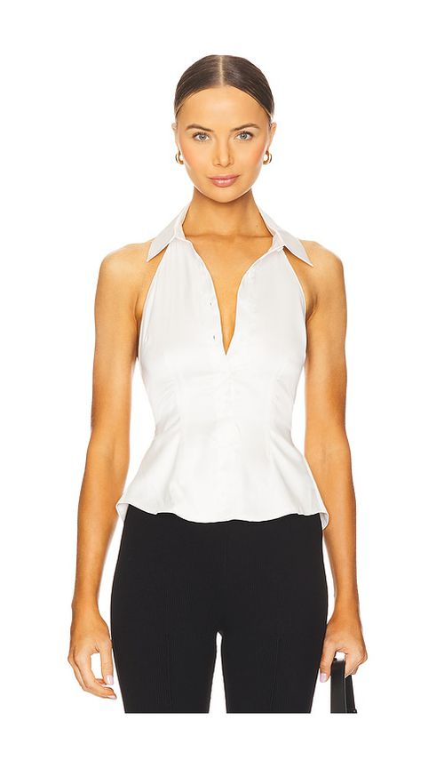 MORE TO COME Lisseth Open Back Top in White. - L also in