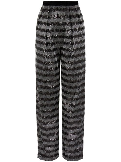 Sequin-ebellished high-waist trousers - Black