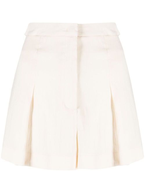 Cut-out high-waisted shorts - Neutrals