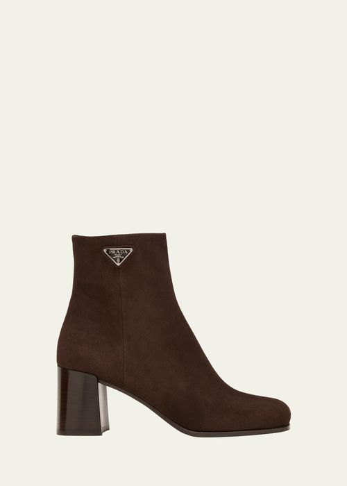 Suede Zip Ankle Booties