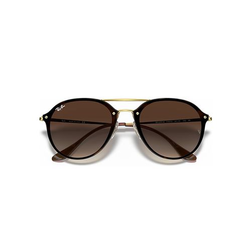 Ray-Ban Blaze Double Bridge Sunglasses Light Havana Frame Brown Lense