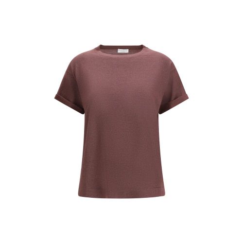 Cashmere Silk Blend T-Shirt — Bordeaux