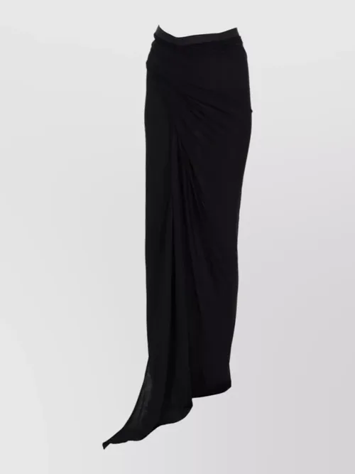 Rick Owens Lilies - viscose asymmetric maxi skirt