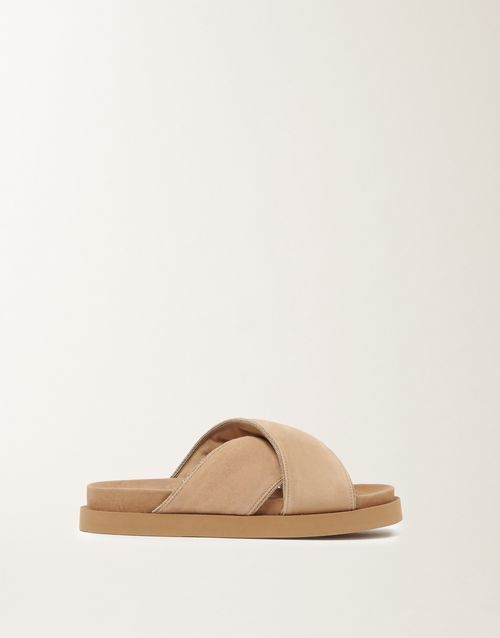 Suede platform, acorn