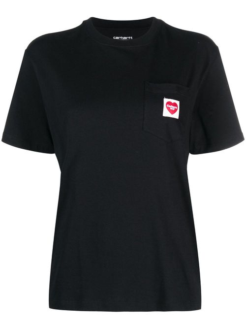 Logo-patch organic cotton T-shirt - Black