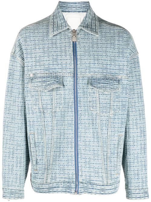 4G-embossed denim jacket - Blue