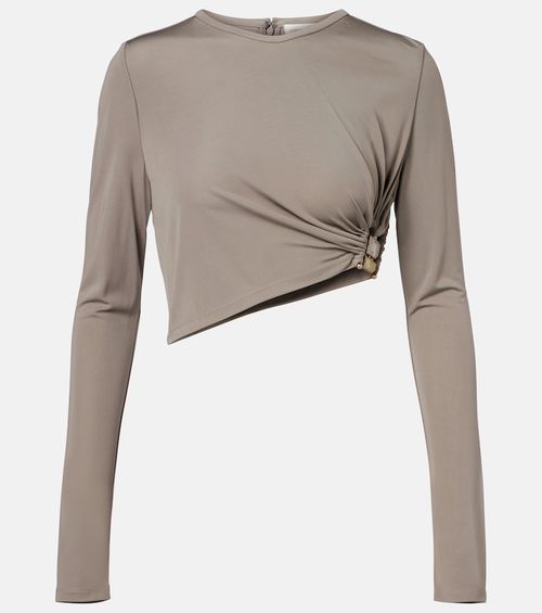 Bezel Quartz asymmetric jersey crop top
