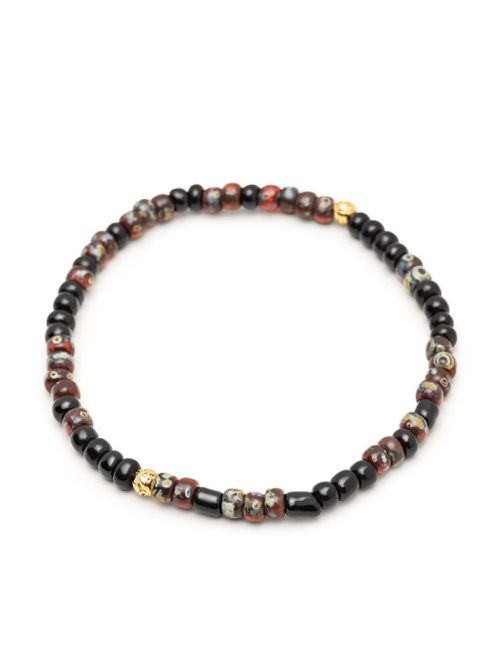 Nialaya Jewelry 남성 Japanese Miyuki beaded bracelet - 블랙 MNE017