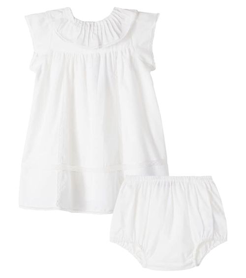 Baby Lenou lace-trimmed cotton dress