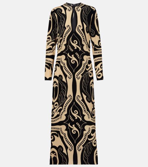 Printed silk maxi dress