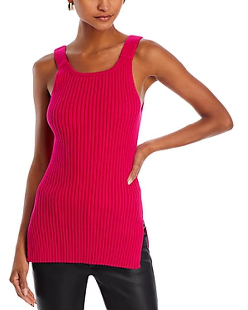 Cotton Rib Knit Scoop Neck Tank
