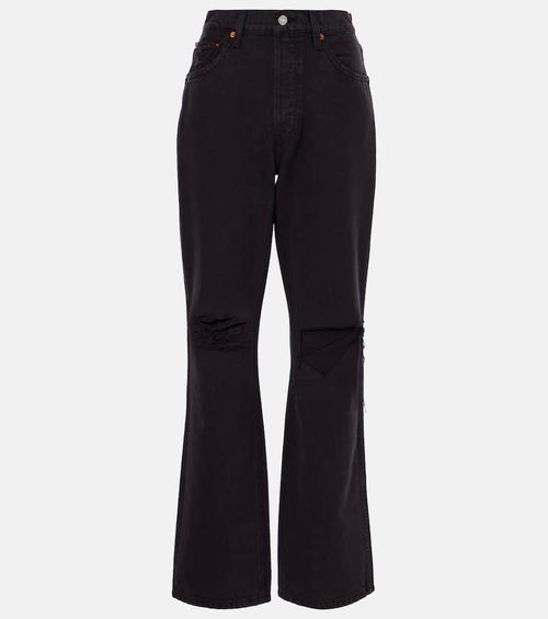 90s distressed high-rise straight jeans