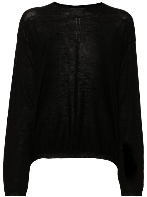 Seam-detail wool jumper - Black