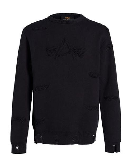 Man Sweater Midnight blue Size XL Cotton