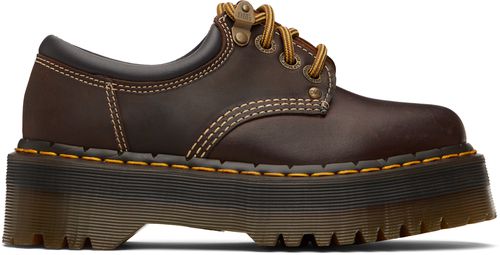 Brown 8053 Arc Leather Platform Casual Derbys