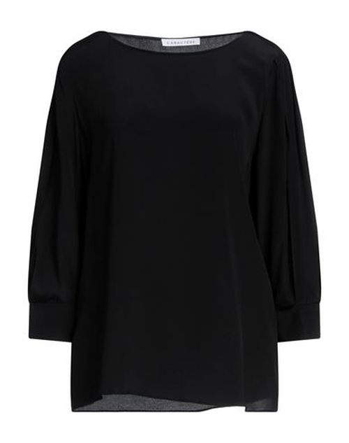 Caractère Woman Top Black Size 10 Acetate, Silk